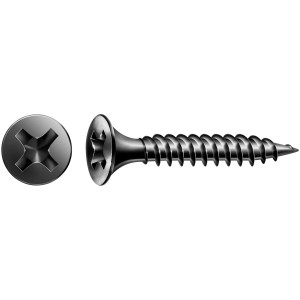 Viti per cartongesso Gix Tipo A, 3,9x25mm, 200 pezzi, con testa a trombetta e intaglio a croce.