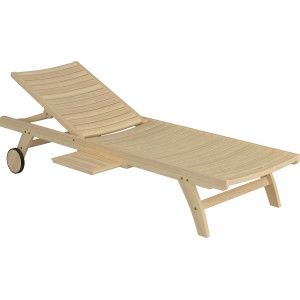 Lettino prendisole Canston in legno acacia