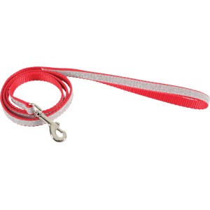 Guinzaglio per gatti t.b.t. rosso con striscia glitterata argentata e moschettone.