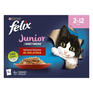 Cibo umido per gatti FELIX® Le Ghiottonerie™ Junior manzo/pollo 12x85 g