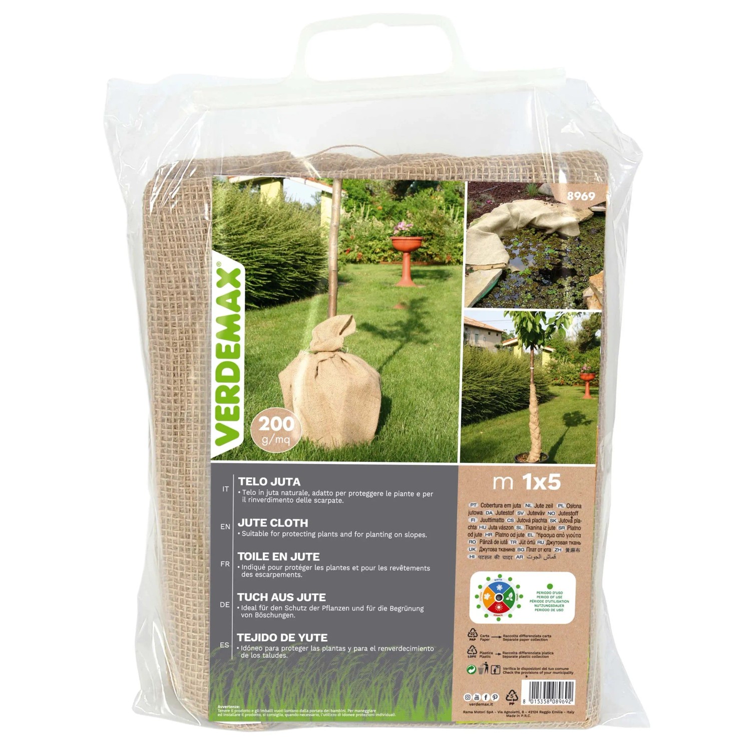t.b.t. Tessuto di juta per la protezione delle piante e la stabilizzazione dei pendii.