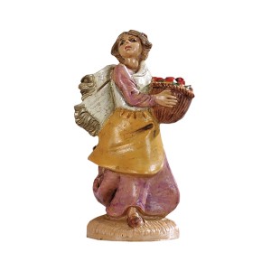 Statuina presepe donna con cesto