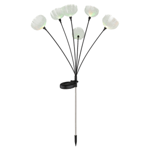 Lampada solare acciaio inossidabile 6xLED RGB 300mAh 1.2V IP44 H 700 mm