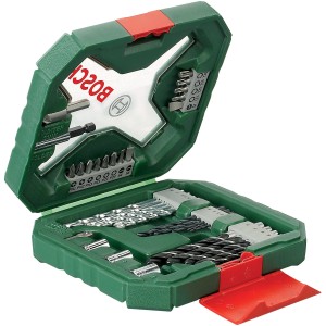 Set Bosch X-Line di punte e inserti per avvitatori II (34 pezzi) in custodia verde con punte, inserti e bussole.