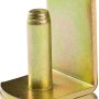 Cerniera a vite D1 zincata gialla, 80x30 mm, perno Ø 10 mm, per fissaggio di bandelle.