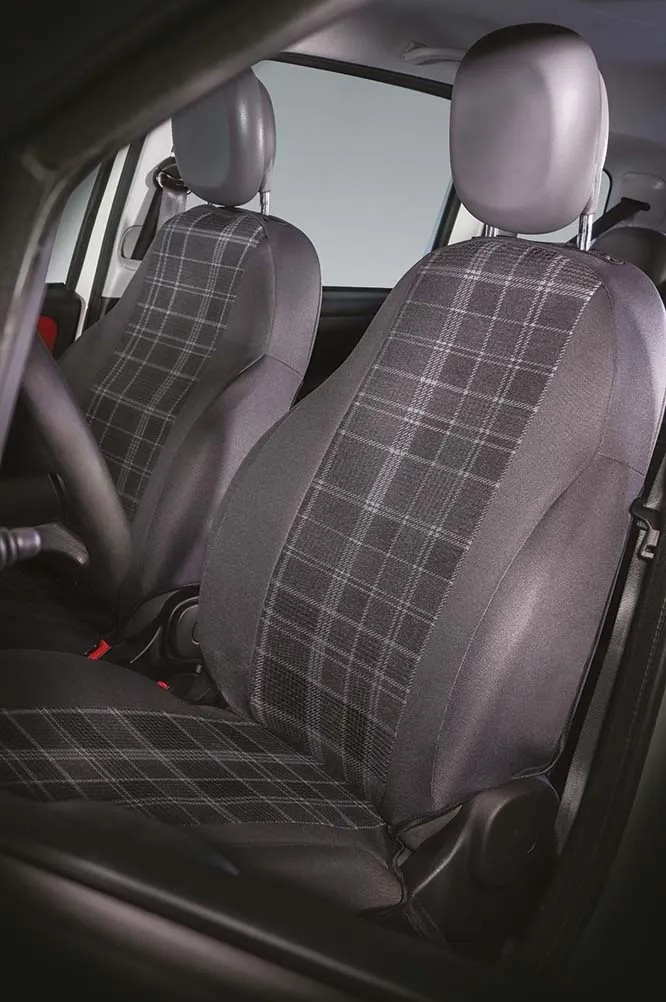 Coprisedili Auto In Puro Cotone 100% Made In Italy - Compatibili Con Fiat Panda (169) 2003-2012, Set Di 4 Pezzi