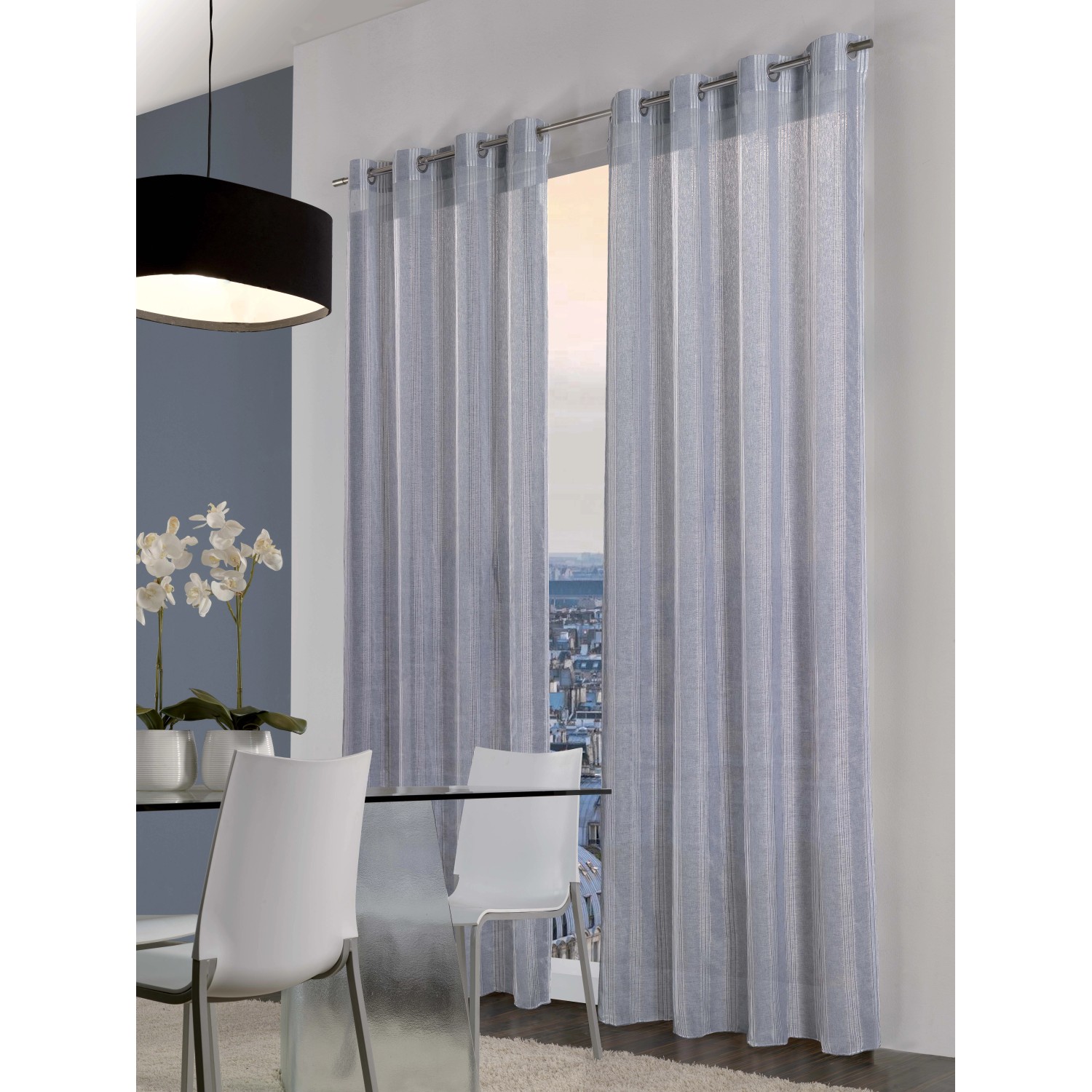 Tenda con anelli Nancy bianco 140x280 cm