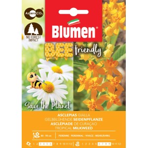 Confezione di semi di Asclepias gialla. Miscela di fiori amica delle api.