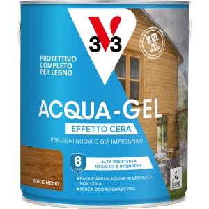 Smalto ad acqua gel protettivo per legno V33 noce medio 2,5 l