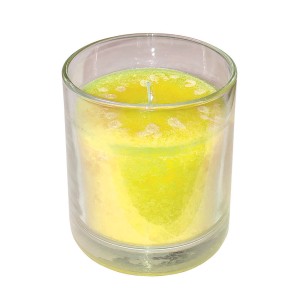 Candela profumata gialla t.b.t. in vetro per un'atmosfera piacevole.