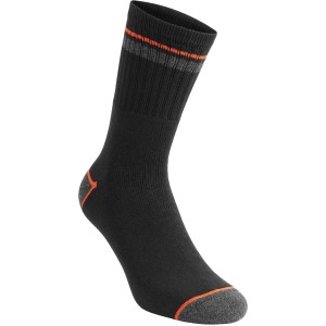 Dettaglio di un calzino da lavoro Black & Decker Stripe, taglia 39-42. Abbigliamento da lavoro resistente per il comfort.