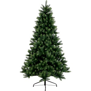 Albero di Natale artificiale verde Nagano, alto 150 cm, con supporto in metallo. Albero di Natale per interni.
