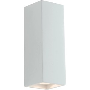 Lampada da parete bianca Intec Foster in gesso, verniciabile, per illuminazione indiretta.