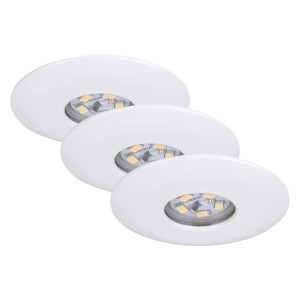 Briloner LED faretti da incasso cielo stellato, set da 3, luci in plastica bianca.
