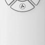 Telecomando per ventilatore Cool Air TV 70-85, bianco con pulsanti rotondi per luce, timer, rotazione e ventola.