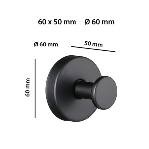 Gancio a ventosa metallo Ø 6 cm nero