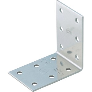 Staffa angolare in acciaio inox, 60x60x40mm, per strutture in legno, con fori per un facile montaggio.
