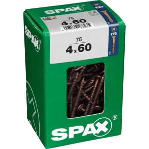 Viti per legno SPAX 4x60 mm in scatola verde. Ideali per giunzioni in legno.