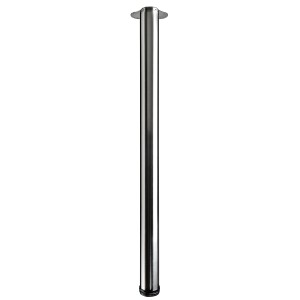 Gamba per tavolo Hettich, effetto acciaio inox, alta 1100 mm, per banconi e tavoli bar, incl. piastra di montaggio.