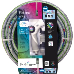 t.b.t. Set tubo irrigazione con pistola, 20m, grigio.