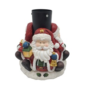 Base per albero di Natale con figure di Babbo Natale