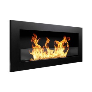 Camino a bioetanolo parete/incasso Divina Fire Livorno 2,5 kW L90xP12xH40 nero
