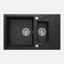 Lavello granito 1.5 vasche gocciolatoio Idrostile sifone 490x194 mm grafite