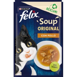 Felix Soup Original cibo umido per gatti con pollo.