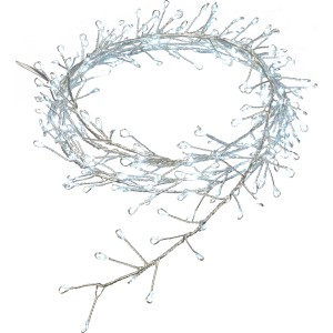 Catena luminosa a grappolo di filo metallico, 7,4 m, con LED bianco luce diurna per interni/esterni.