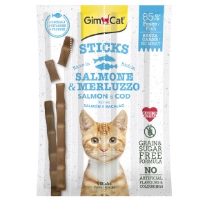 GimCat Sticks Salmone & Merluzzo, snack per gatti Dolci & snack gatti. Snack al pesce.