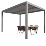 Gazebo t.b.t. grigio moderno con tavolo e sedie. Ideale per giardino e patio.