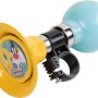 Clacson per bici giallo con motivo Looney Tunes e sfera azzurra.