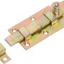 Catenaccio per porta zincato giallo con pomello, 100x44 mm, per fissare porte e cancelli.