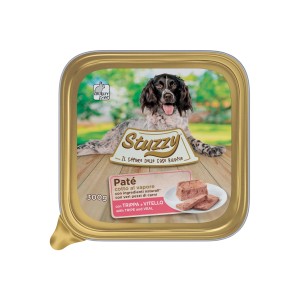 Stuzzy cibo umido per cani paté con trippa e vitello in vaschetta da 300g.