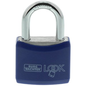 Lucchetto Burg Wächter Look 402 30 SB Alu, blu. Serratura a cilindro con corpo in alluminio e rivestimento colorato.