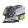 Levigatrice multifunzione a batteria LUX A-MS-20 con batteria, scatola antipolvere e adattatore per aspirapolvere.
