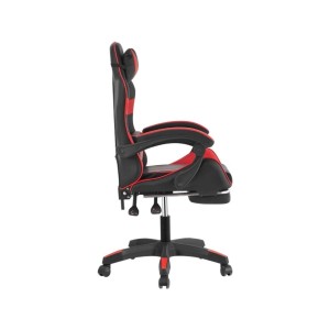 Sedia gaming reclinabile con poggiapiedi e supporto lombare nero/rosso