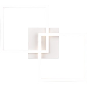 Plafoniera LED moderna e orientabile Trail in bianco opaco, 7 x 44,6 x 39,6 cm.