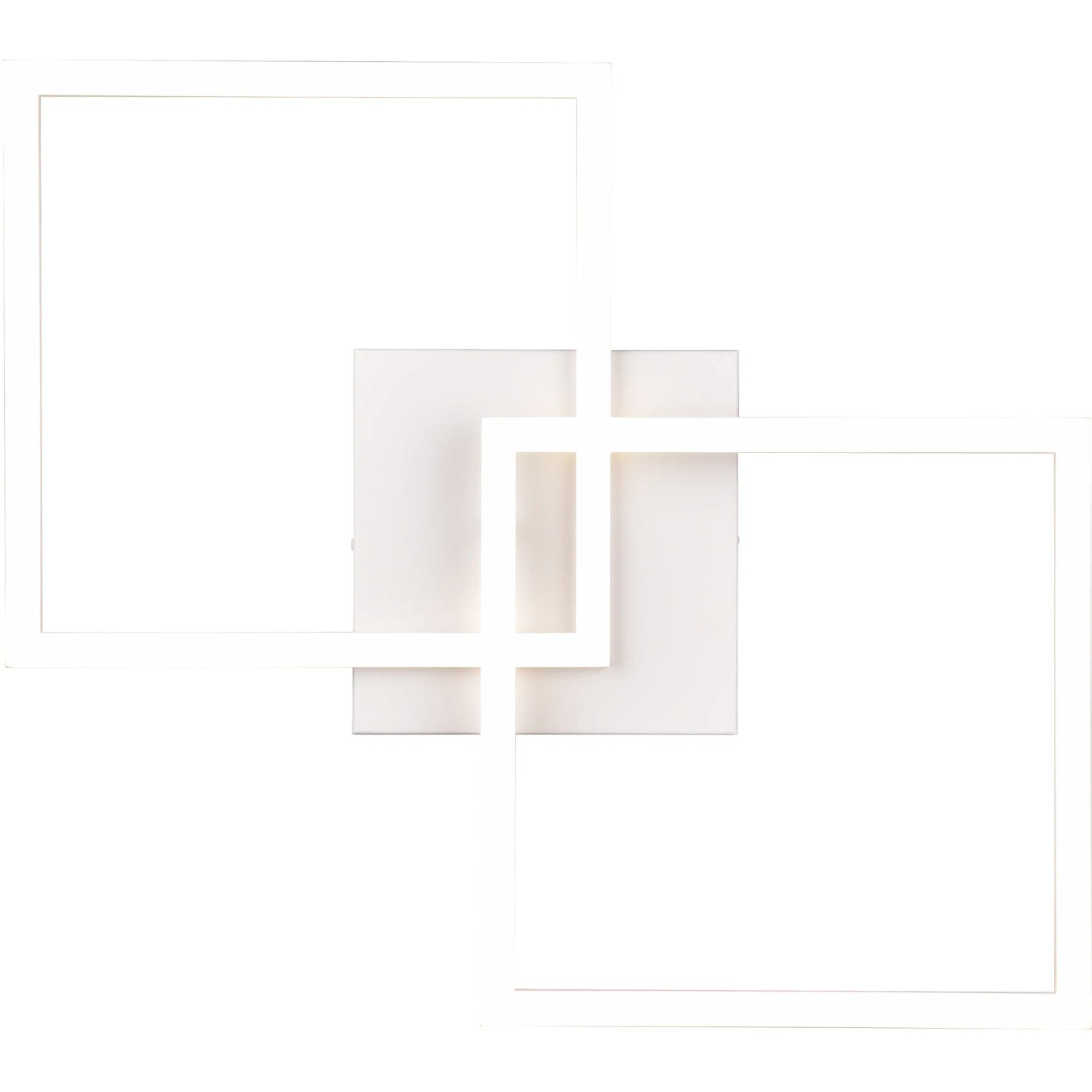 Plafoniera LED moderna e orientabile Trail in bianco opaco, 7 x 44,6 x 39,6 cm.