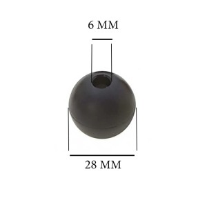 Sfera nera (28mm) per accessori nautici con foro da 6mm.