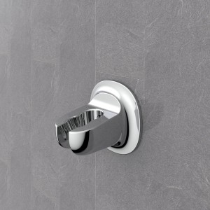 Supporto doccia cromato per montaggio a parete, accessorio doccia.