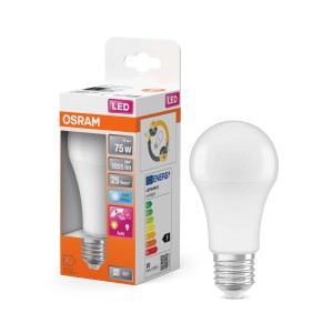Lampadina LED E27 Osram, 75W, bianco opaco, con confezione.
