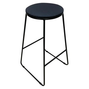 Sgabello Colby in tessuto nero 32x32x70 cm