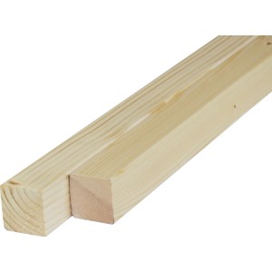 Listelli piallati t.b.t. in legno chiaro, ideali per progetti di costruzione.