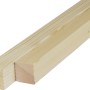 Listelli piallati t.b.t. in legno chiaro, ideali per progetti di costruzione.