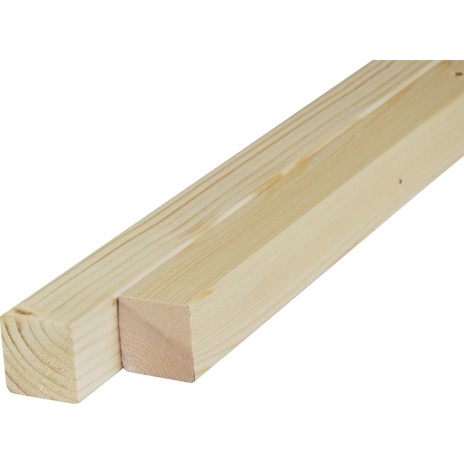 Listelli piallati t.b.t. in legno chiaro, ideali per progetti di costruzione.