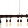 Lampada a sospensione Eglo Townshend, 6 luci, nero-marrone, con attacchi E27. Design vintage.