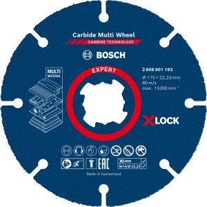 Disco da taglio Bosch Expert Carbide Multi Wheel, Ø 115mm, X-Lock per smerigliatrici angolari.