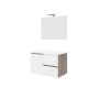 Moderno set di mobili bagno t.b.t. con mobile lavabo e specchio per bagni eleganti.