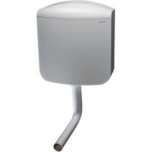 Cassetta di risciacquo esterna Geberit AP117 bianca con doppio pulsante e capacità 9L.